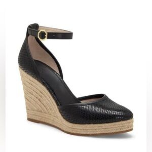 Louise et Cie Palma Women’s black espadrille wedge sandal snake print Size 9